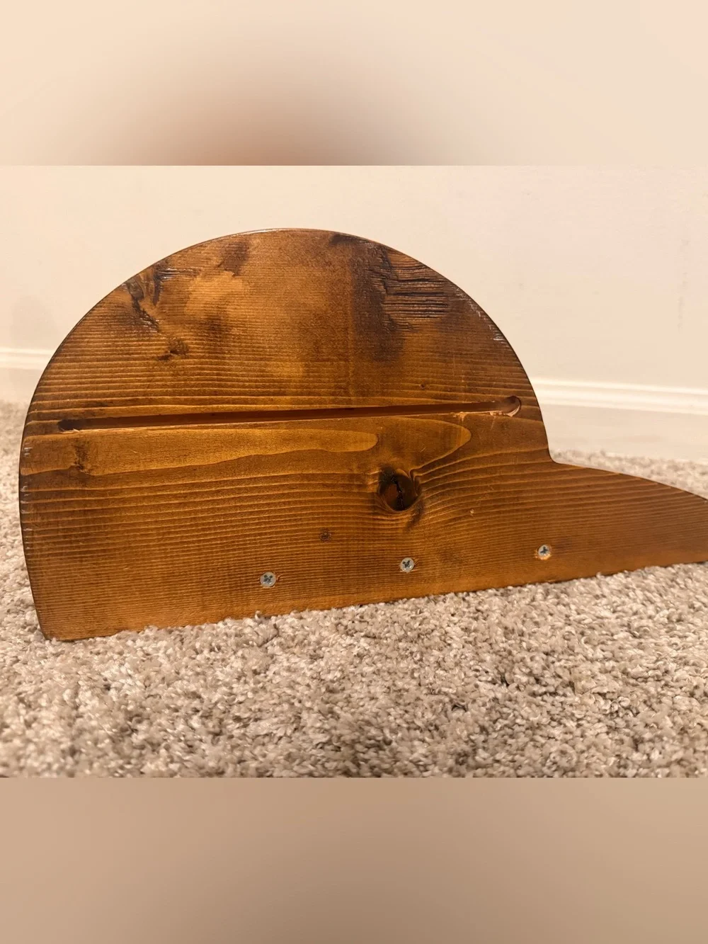 Vintage Baseball Cap-Shaped Wooden Wall Organizer Bat, Ball & Glove Holder